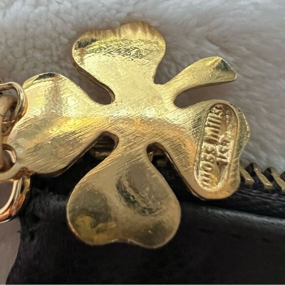 Moss Mills Black Pebbled Leather Wristlet Made in USA - Picture 3 of 13